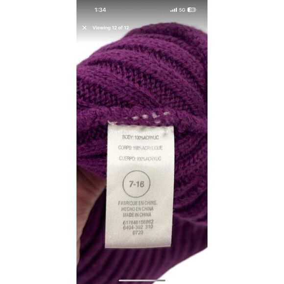 Levi’s Horizontal striped hat winter beanie hat with Pom Pom on top - Picture 6 of 11